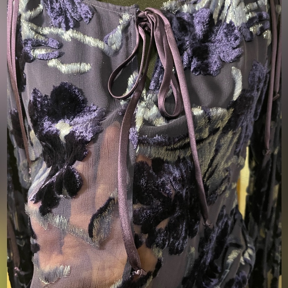 Worth Purple Floral Blouse size M - Picture 13 of 16